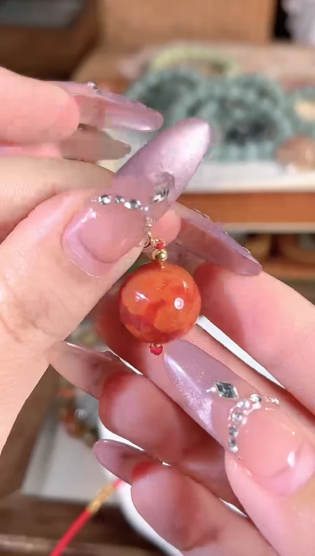 吊坠(不含链)银S925镶嵌南红玛瑙多样性发其一