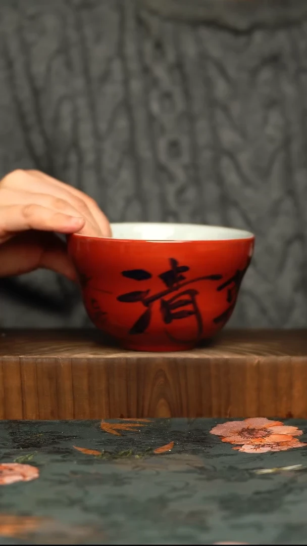 杯釉下彩手工手绘同款陶器