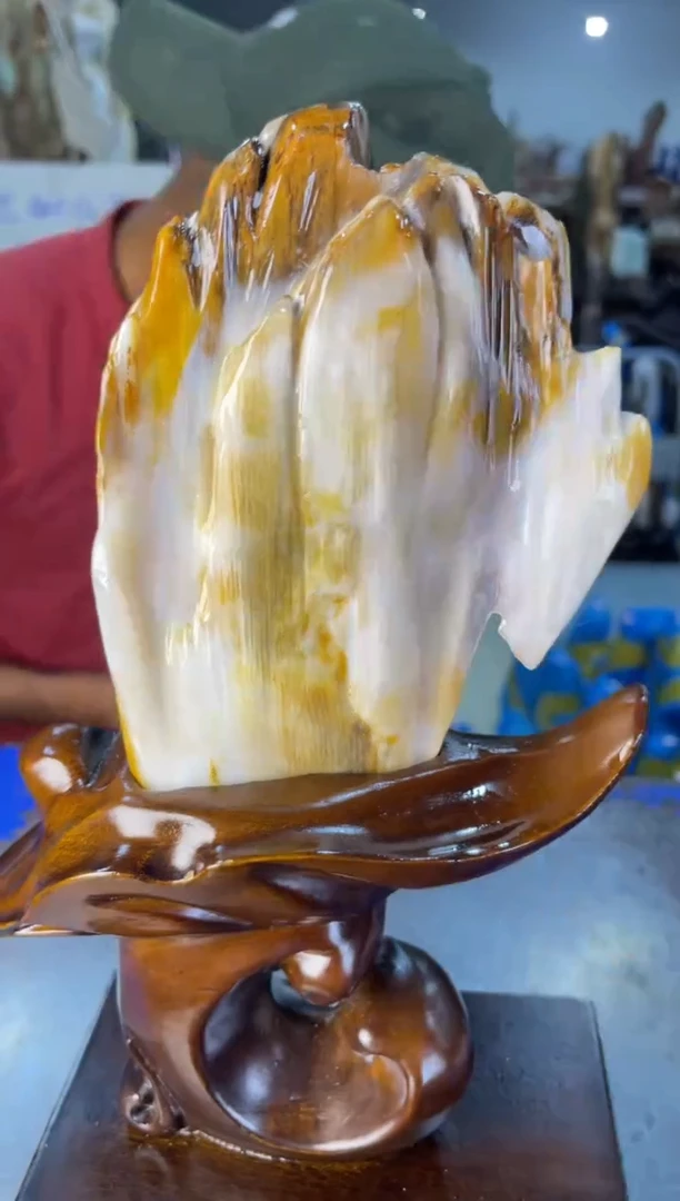 未镶嵌摆件硅化玉7