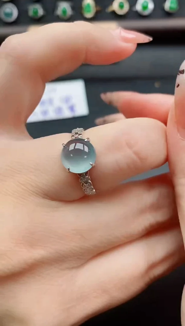 银S925镶嵌戒指翡翠1