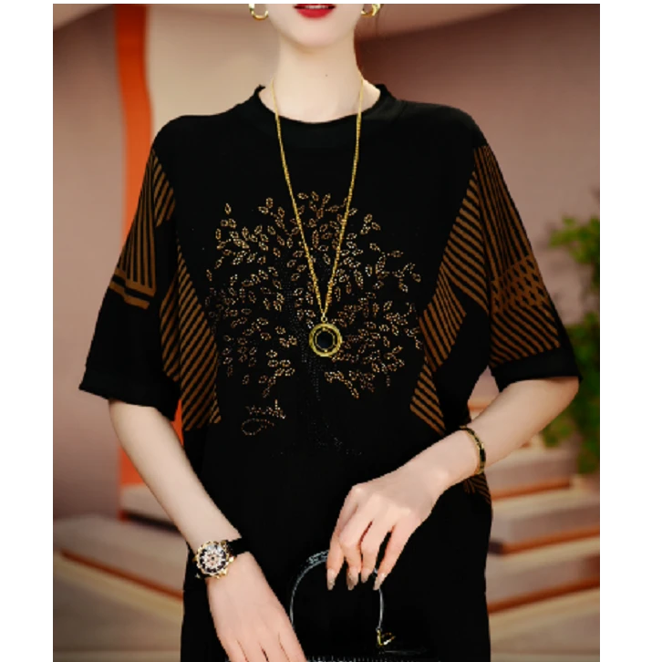 诺诗 新款夏季针织短袖上衣舒适透气上衣V25Q296