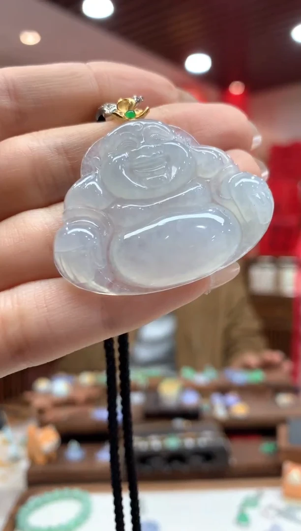 【闪购商品】翡翠吊坠(不含链)18K金镶嵌佛公