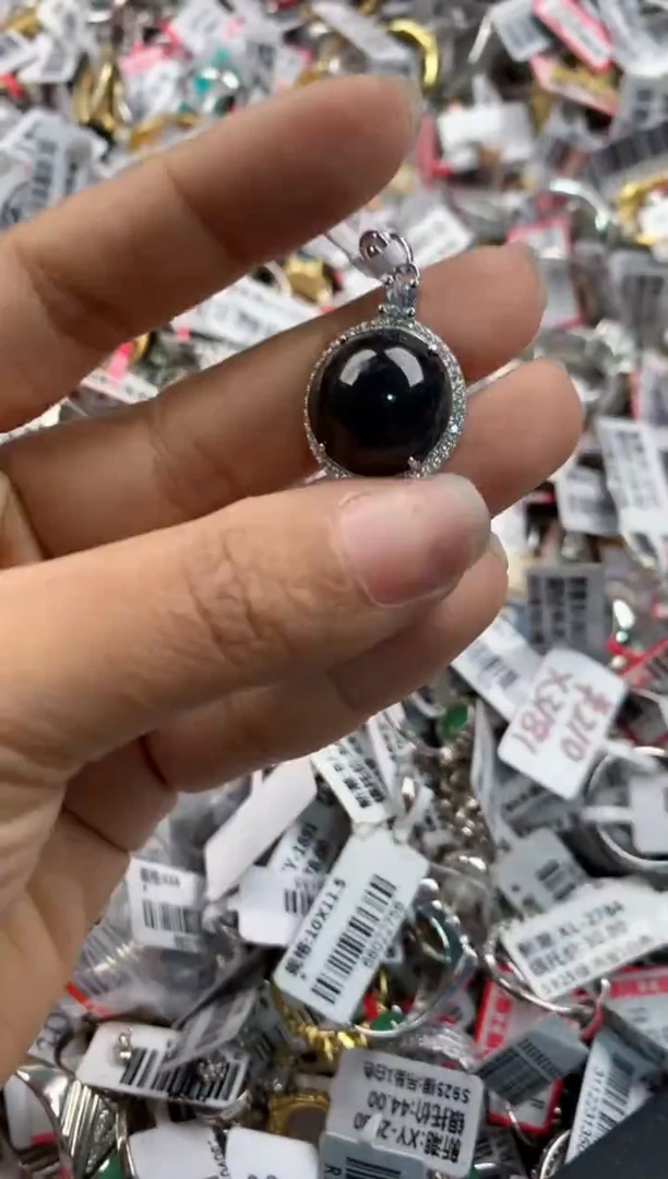 银S925镶嵌戒指翡翠12    6