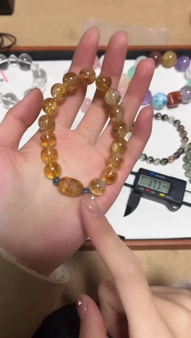 未镶嵌手链水晶13-65黄塔晶手串