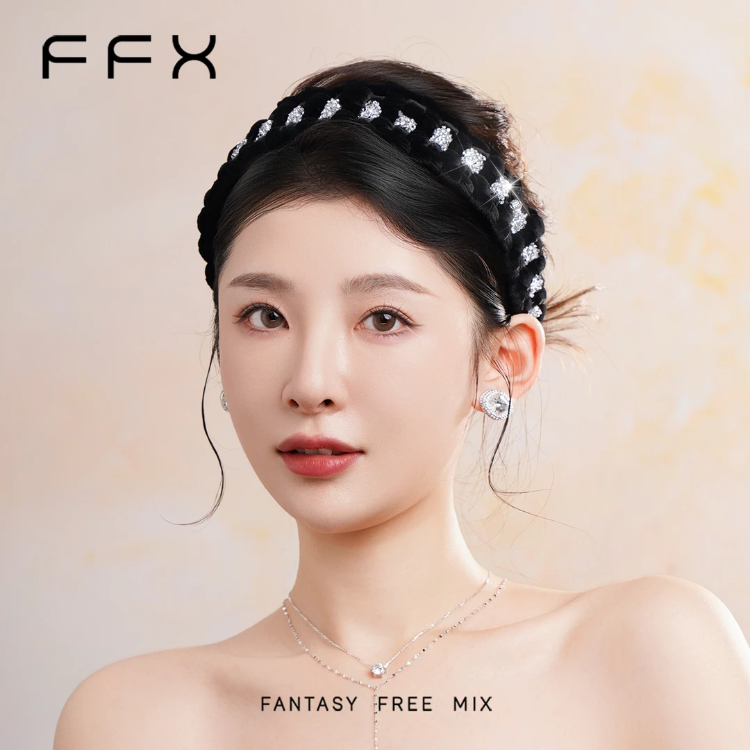 FANTASY FREE MIX【永恒星河】高级手工编织碎钻爆闪麻花发箍