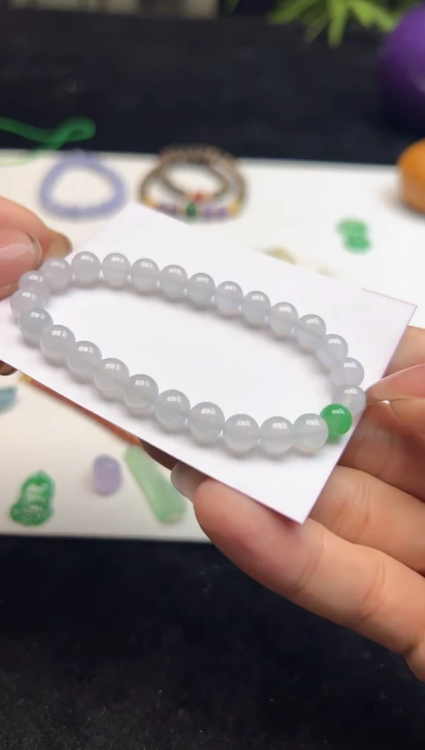 未镶嵌定制翡翠2600冰手串6.9mm