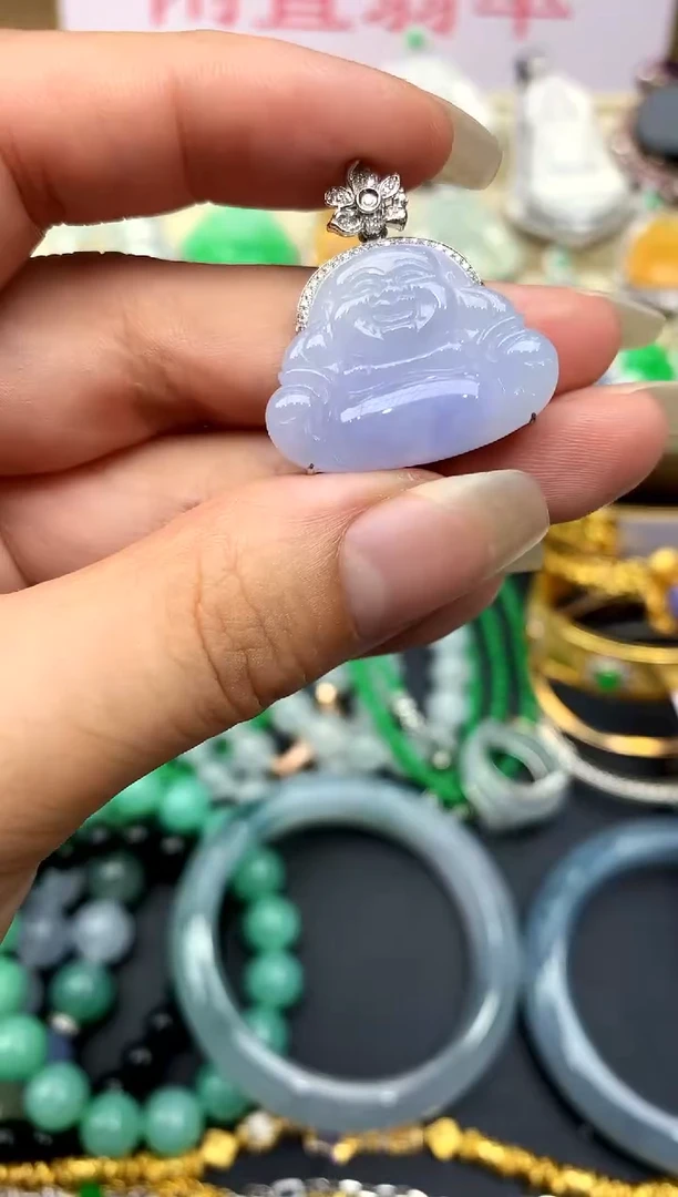 颈饰18K金镶嵌翡翠302 -中国好珍宝