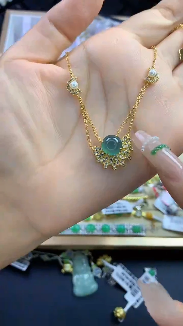 翡翠戒指银S925镶嵌翡翠 蛋面 银S925镶嵌