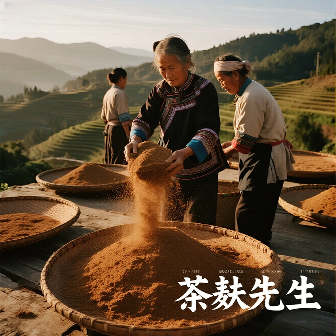 广西桂林阳朔特色茶麸洗发粉 古法研磨家用草本洗发持久