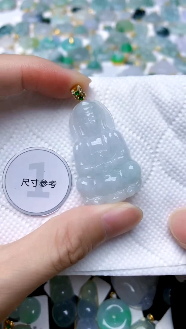 颈饰银S925镶嵌翡翠天然A货翡翠