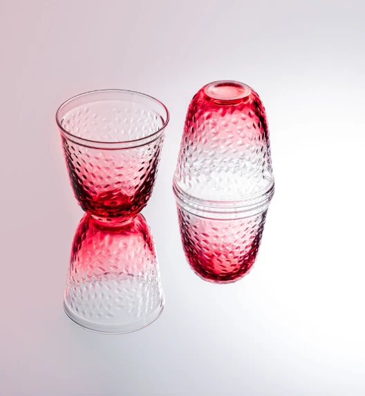 浮雕（热烈红）无铅水晶玻璃水杯1个