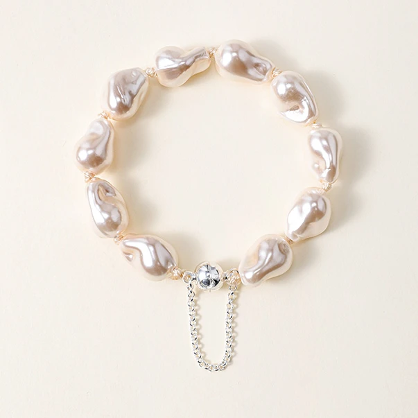 muyang/慕阳 铜合金仿珍珠手链 手工气质时尚个性小众流光手链