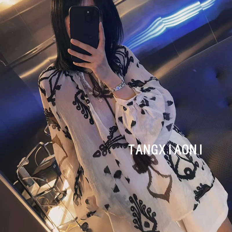 2店【图腾几何花】绑带重磅手工流苏度假风上衣