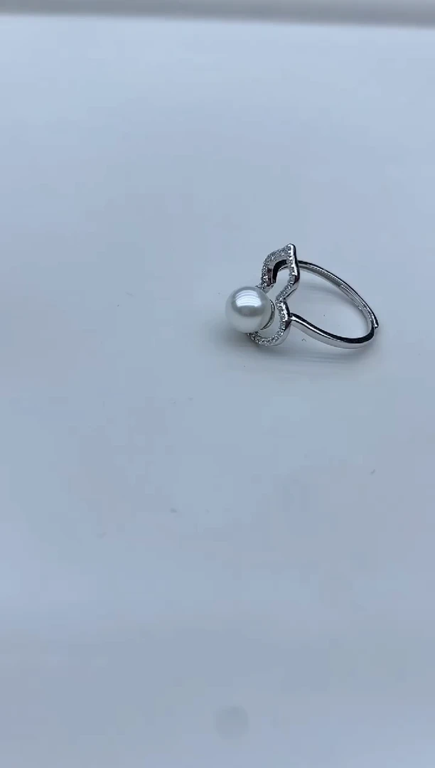 【闪购商品】海水珍珠戒指银S925镶嵌7mm