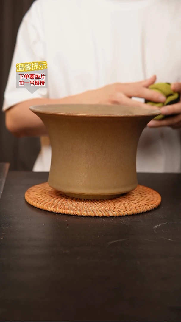瓷片泥泥多肉花盆  口19