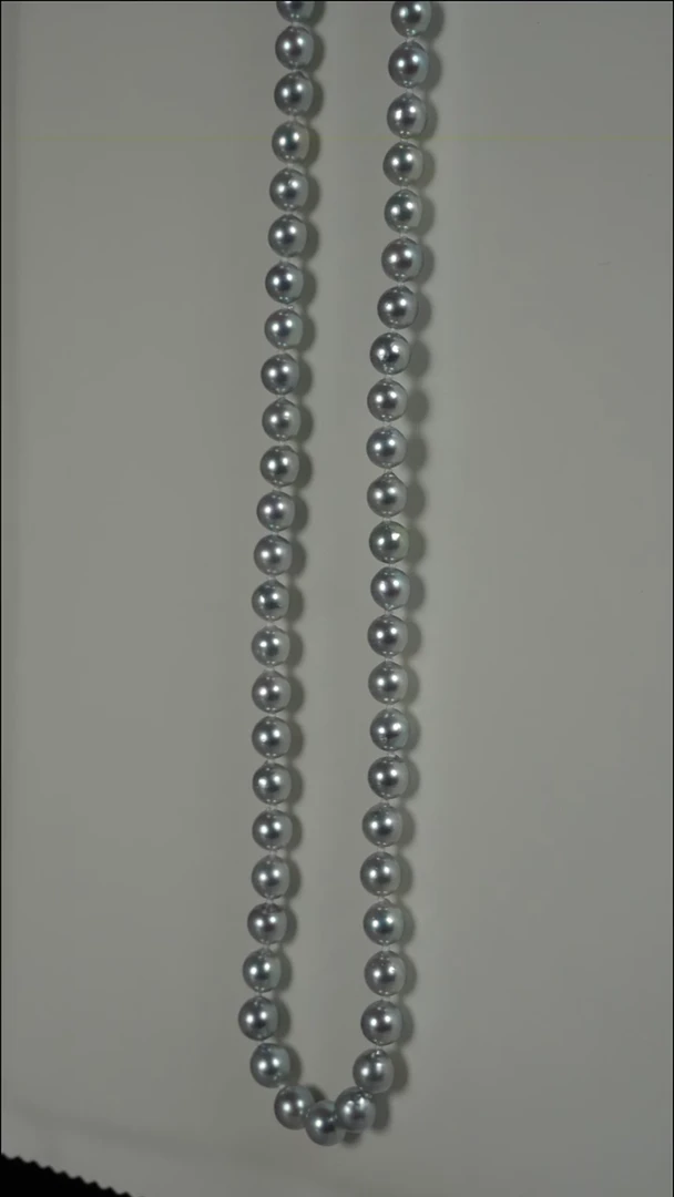 项链银S925镶嵌海水珍珠AK真多麻6-6.5mm