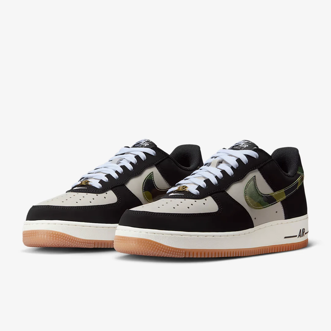 Nike/耐克正品男子空军一号 AF1黑迷彩低帮流光风板鞋HQ1967100