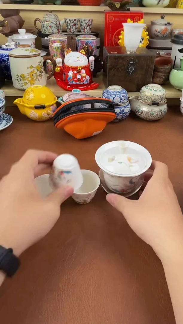 陶瓷茶具摆件旅行套组