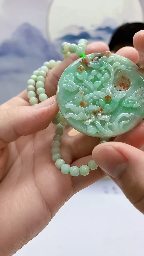 定制翡翠未镶嵌5153bb-毛货挂件50赠珠链