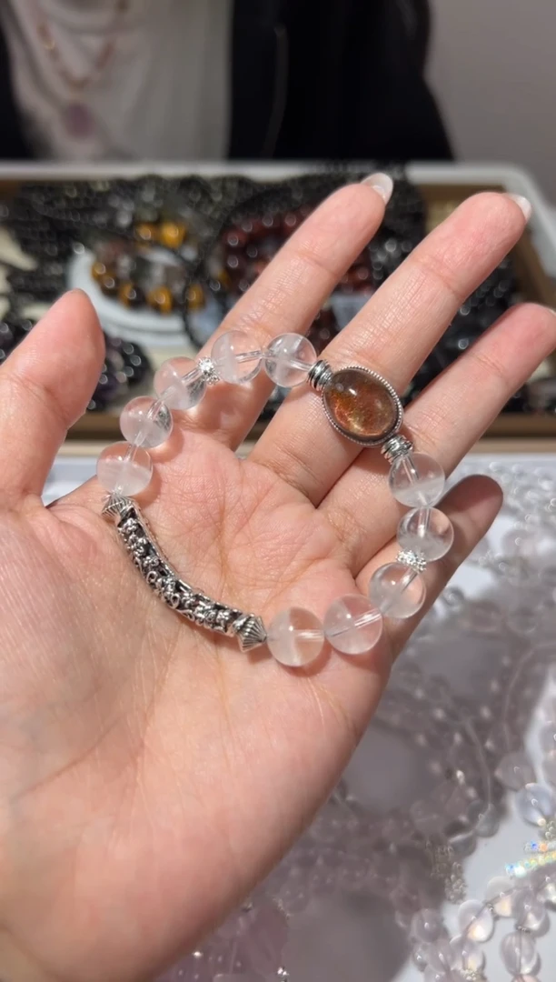 【闪购商品】水晶手链未镶嵌10mm聚宝盆白幽灵diy幽灵盒子