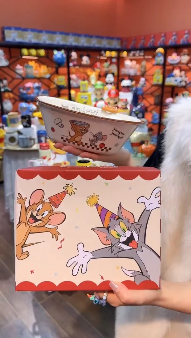 瓷片@@猫和老鼠900ml长方汤碗