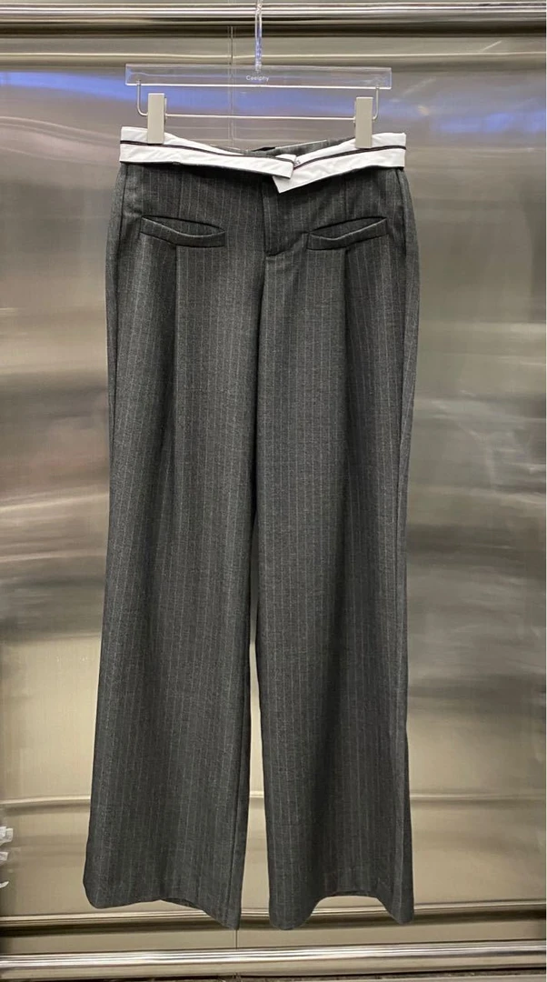 阔腿裤色织直筒裤薄款高腰西装裤百搭气质athflow风