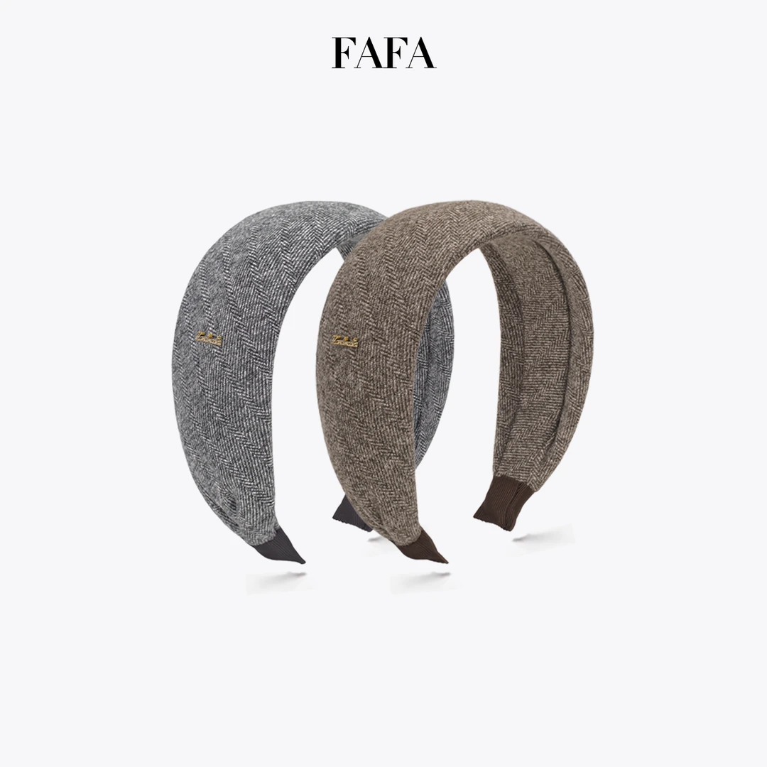 FF 高品质人字纹毛呢发箍高颅顶全包裹防滑升级版可调节松紧发饰