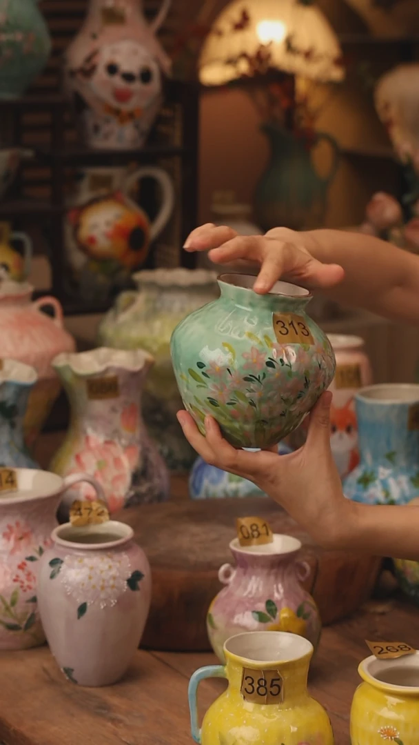 陶瓷景德镇设计师手作花器摆件侘寂风313