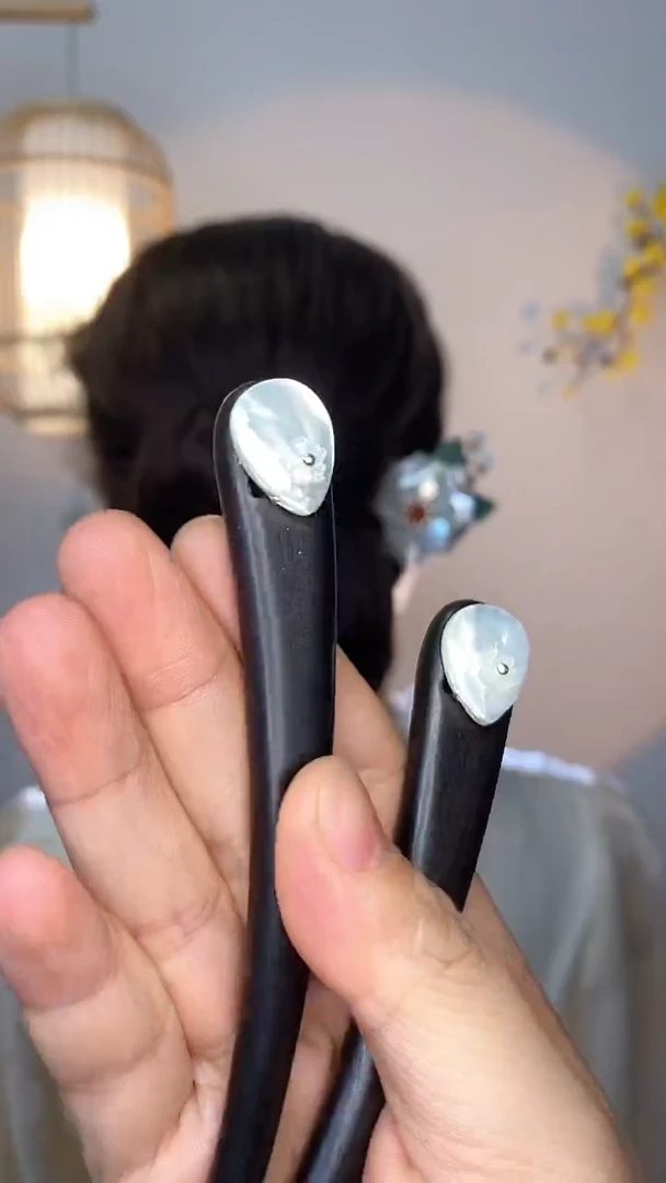 非金属木质颜*序美丽发簪