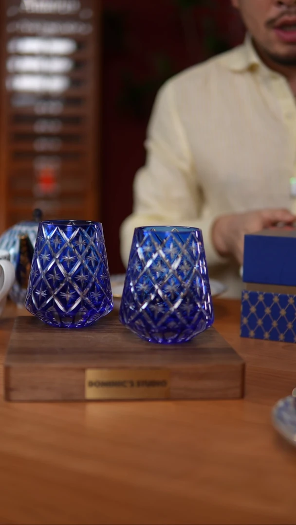 陶瓷俄皇7.21【俄皇水晶曙光系列蓝色对杯】带礼盒