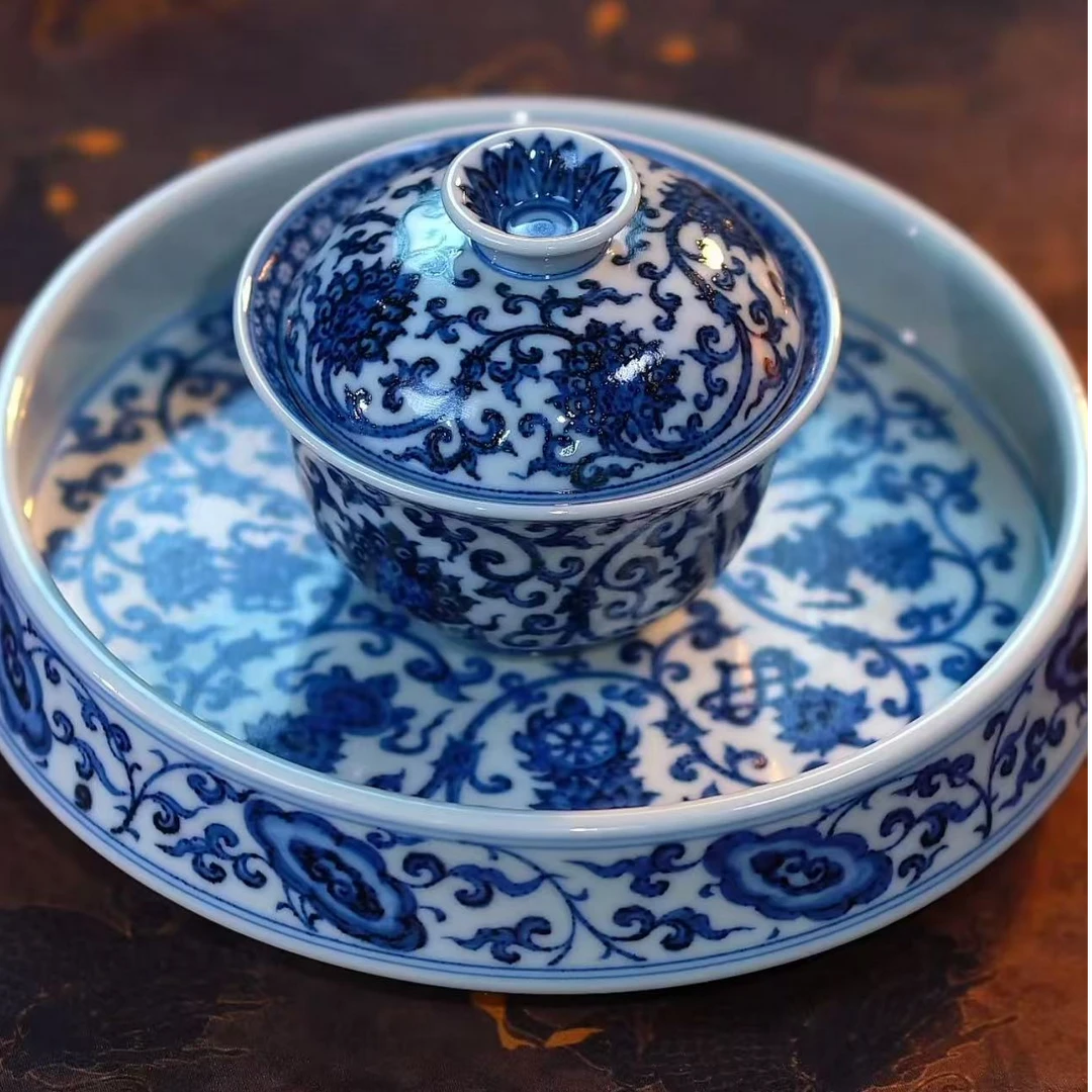 【宣乐沐谷】青花双勾莲套组