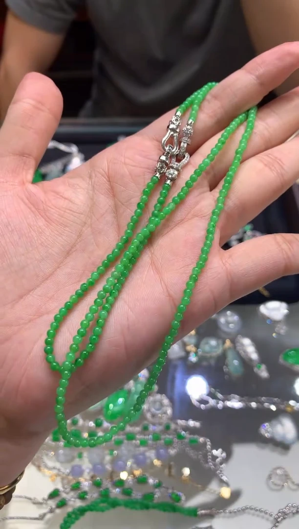 翡翠18K金镶嵌项链A134|多用款12800
