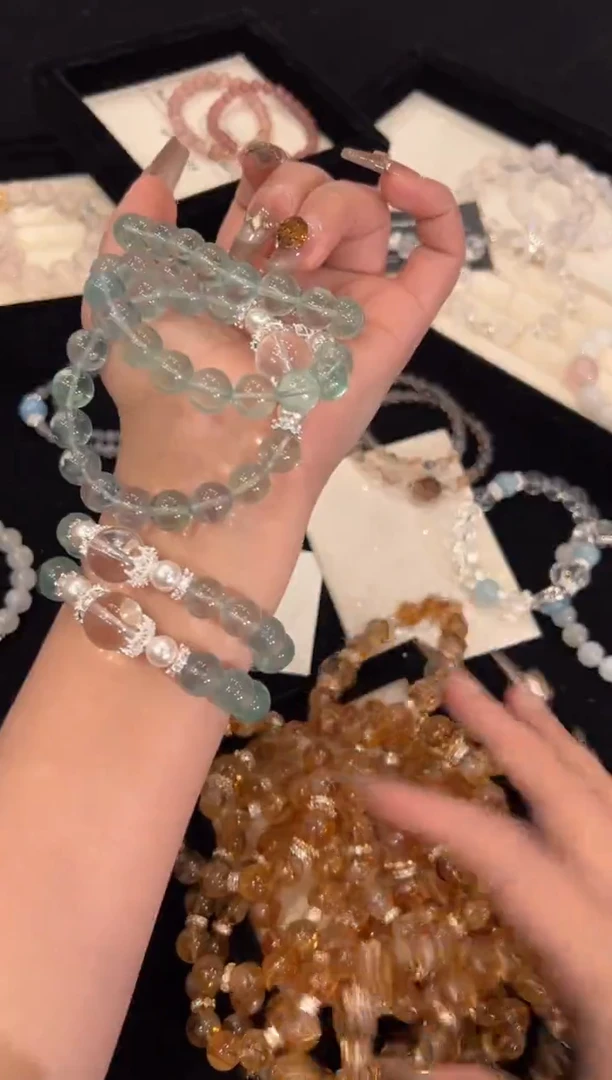 【闪购商品】水晶手链合金绿萤石手链x1413