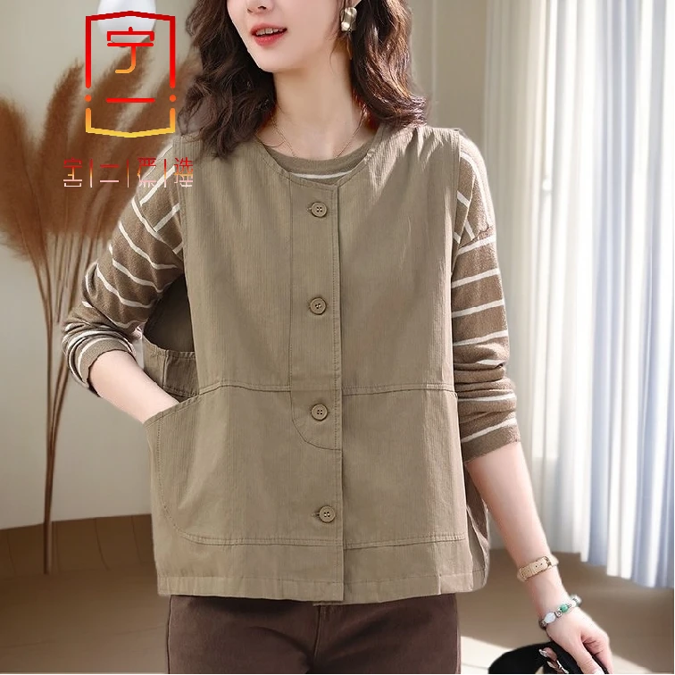 【宁一女装】时尚洋气显瘦马甲女短款春季新款背心休闲春秋爆款百搭