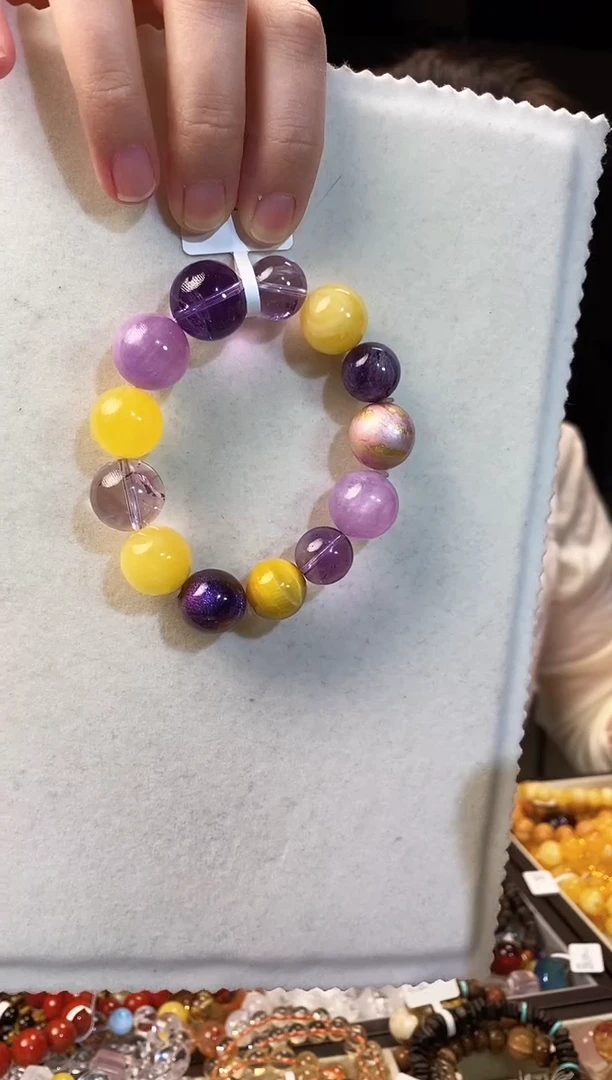 未镶嵌手串水晶肚*紫鼎鼎 14-16MM 巴西紫水大红大紫