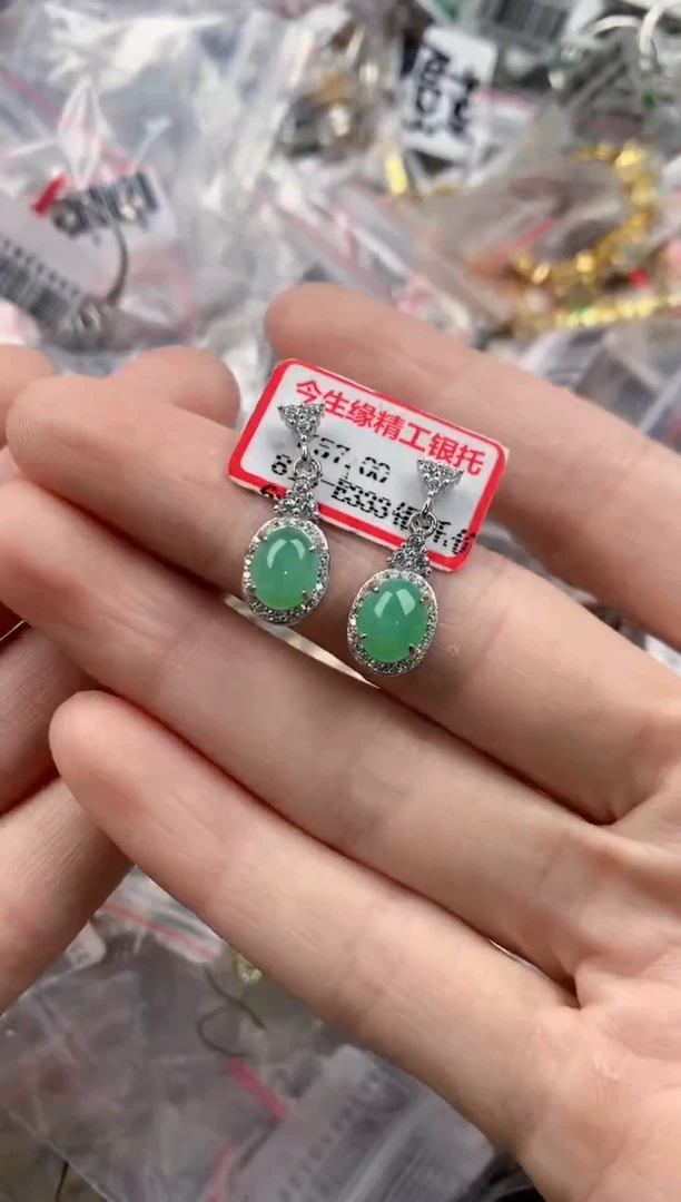 银S925镶嵌戒指翡翠1111----3