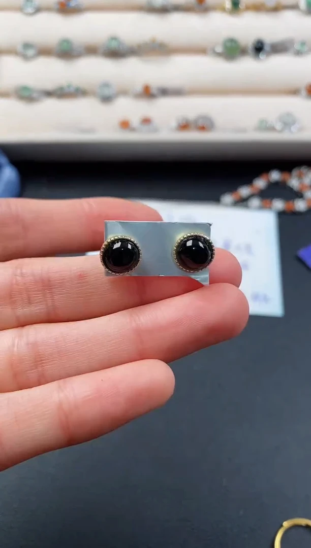 银S925镶嵌戒指翡翠6666666+6