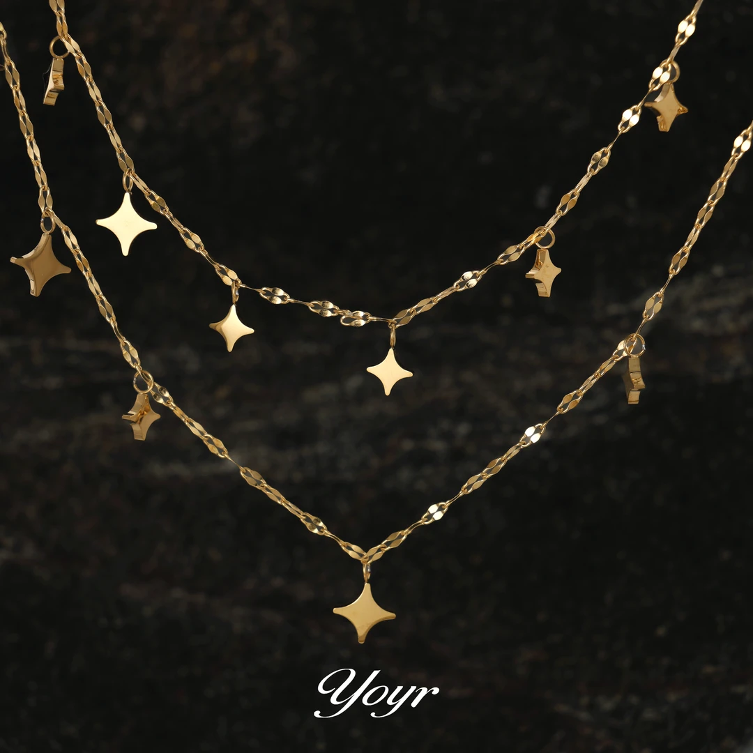 YOYR 钛钢项链 叠戴璀璨星星项链轻奢小众高级感本色钛钢不掉色