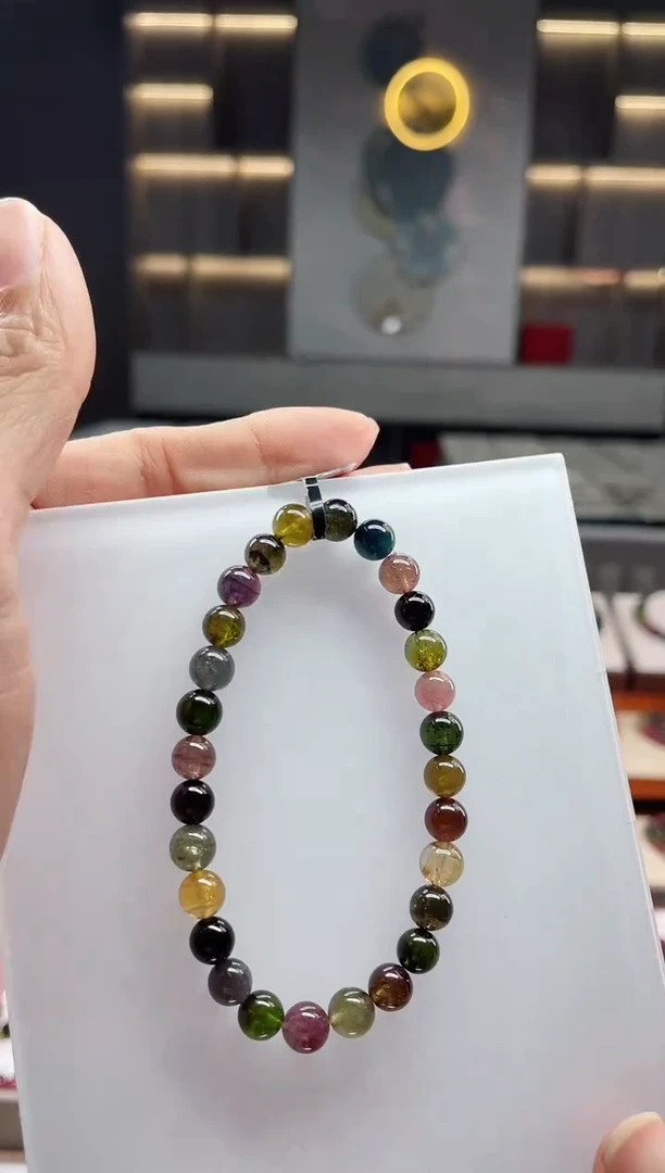 未镶嵌老矿碧玺黑美人单圈手串6mm+碧玺（多样性发一条）Q