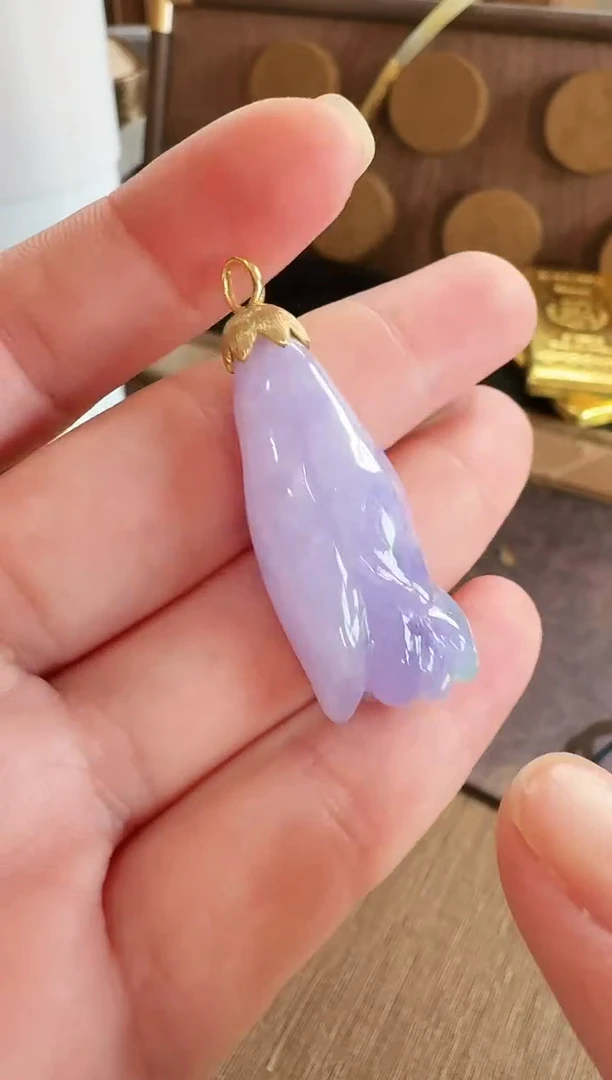 翡翠18K金镶嵌吊坠(不含链)吊坠