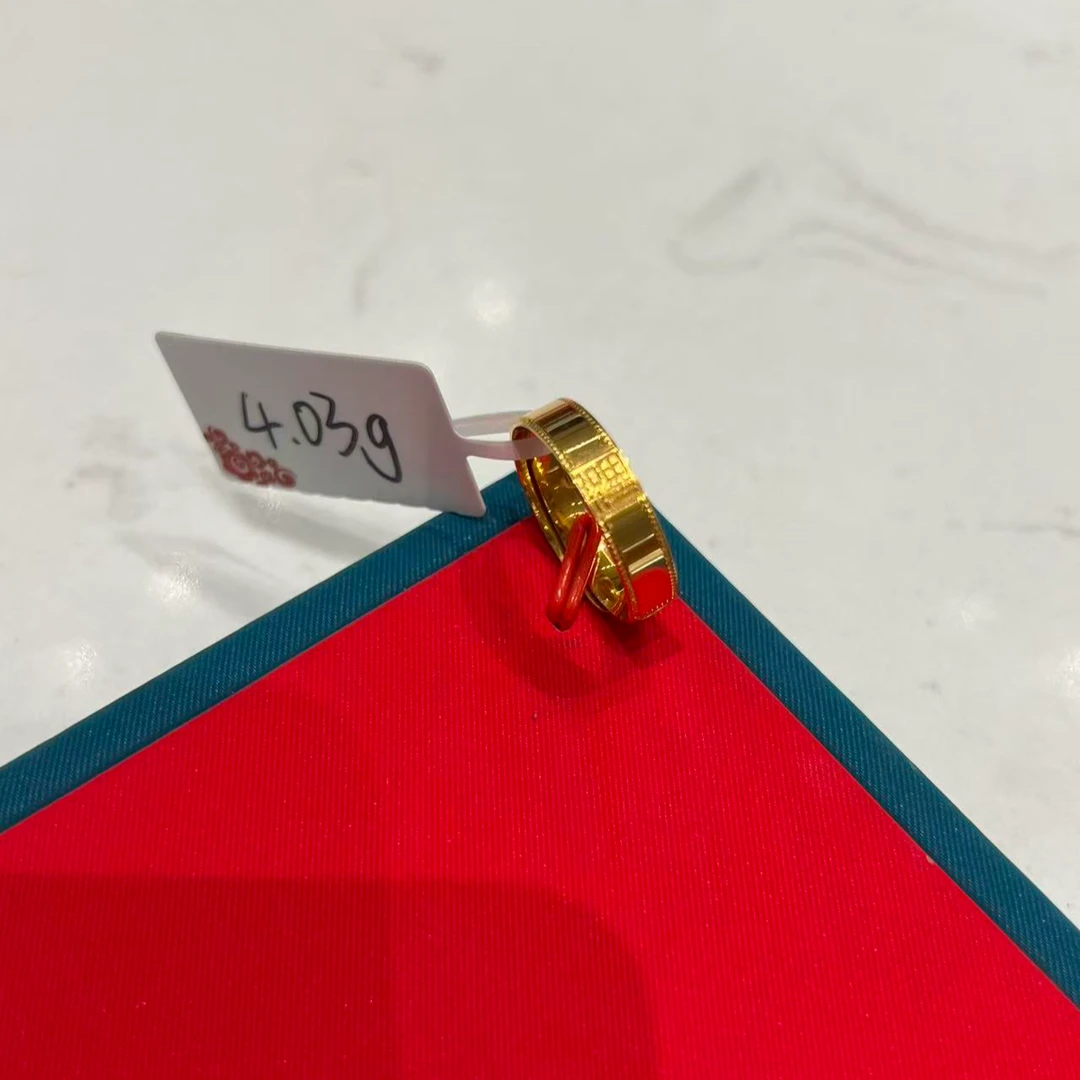 【小鑫黄金甄选】足金999宽版福字素圈戒指  4.03g