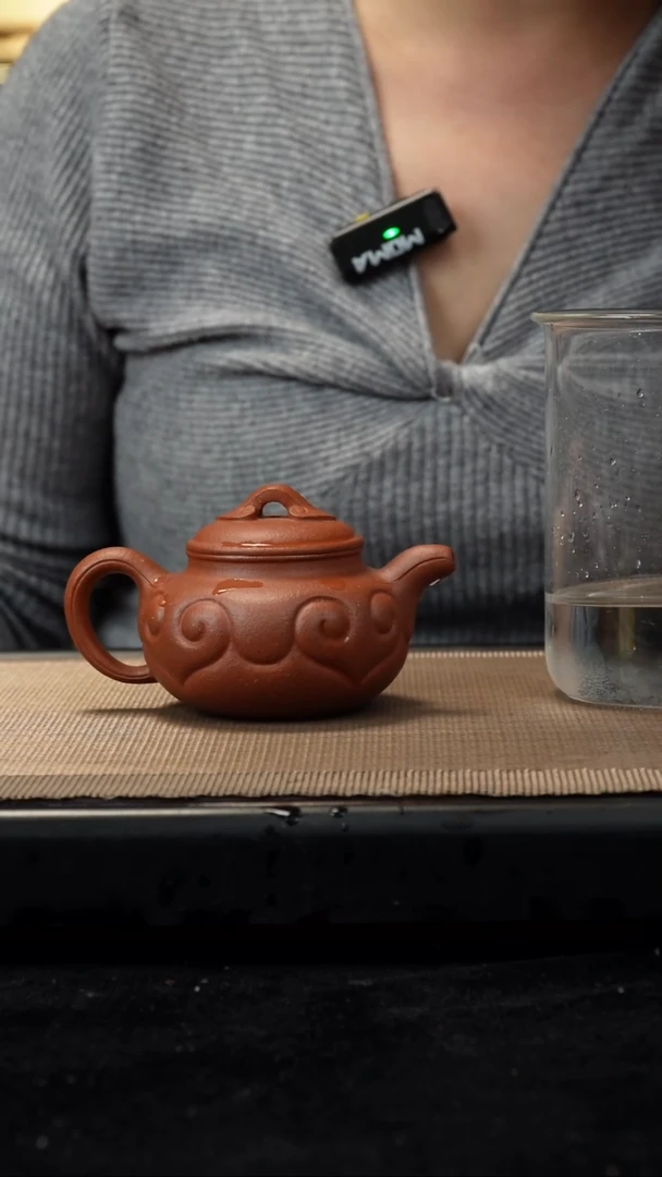 紫砂茶盏唯****璃绝红降坡如意仿古175CC