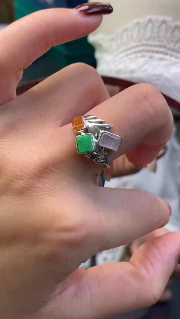 颈饰银S925镶嵌翡翠净货13805