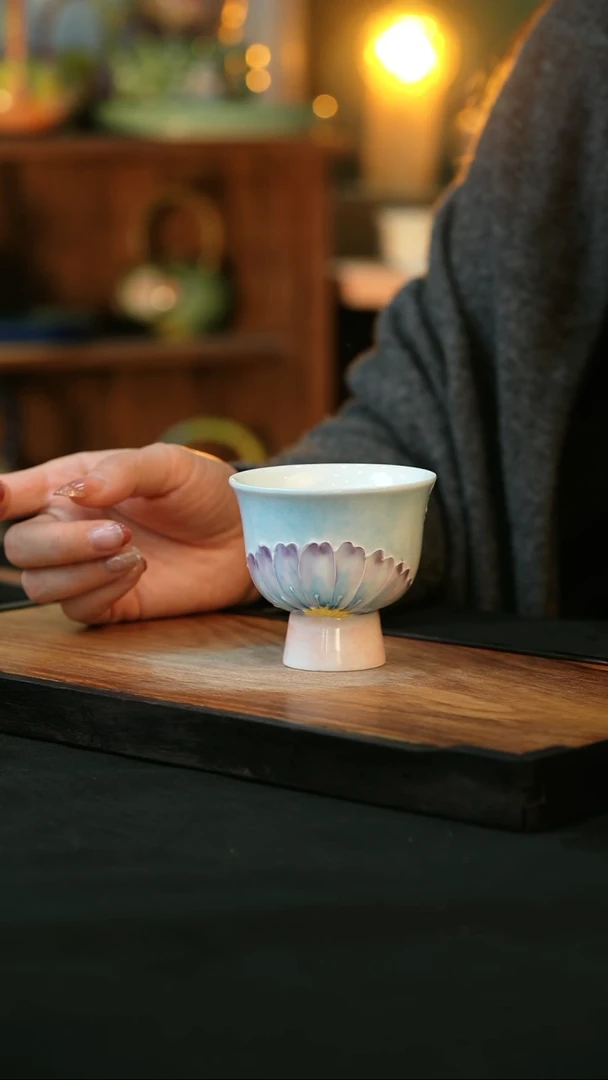 杯手绘心瓷陶瓷浮力