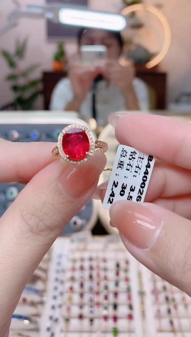 【闪购商品】碧玺18K金戒指18K金镶嵌1