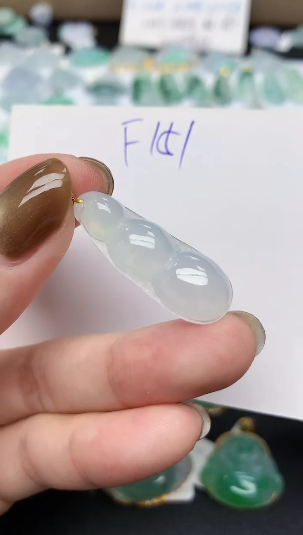 颈饰18K金镶嵌翡翠天然缅甸A货翡翠百元以上9元证书费自理