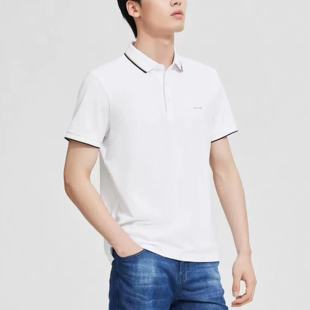 dt778男士夏季轻奢白色短袖polo衫