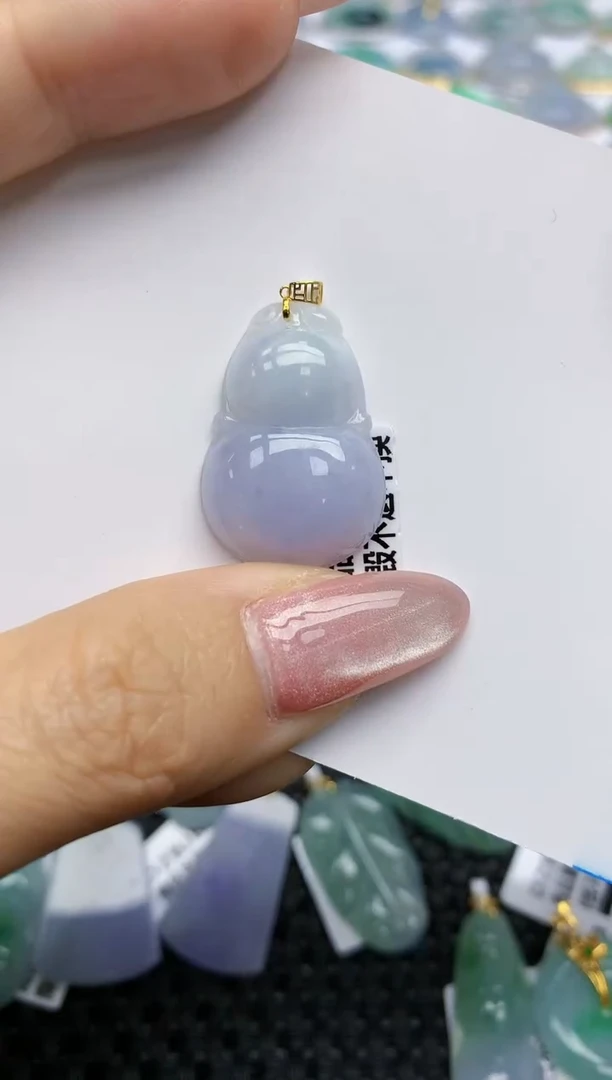【闪购商品】翡翠挂件18K金镶嵌天然翡翠A货
