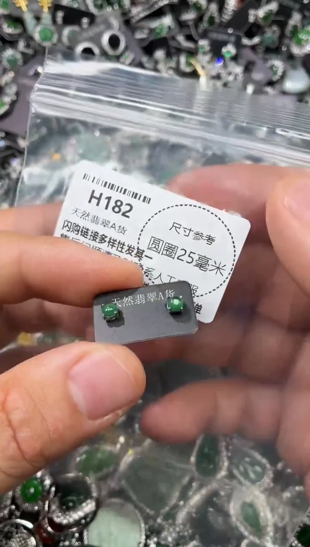 翡翠未镶嵌颈饰H182耳钉