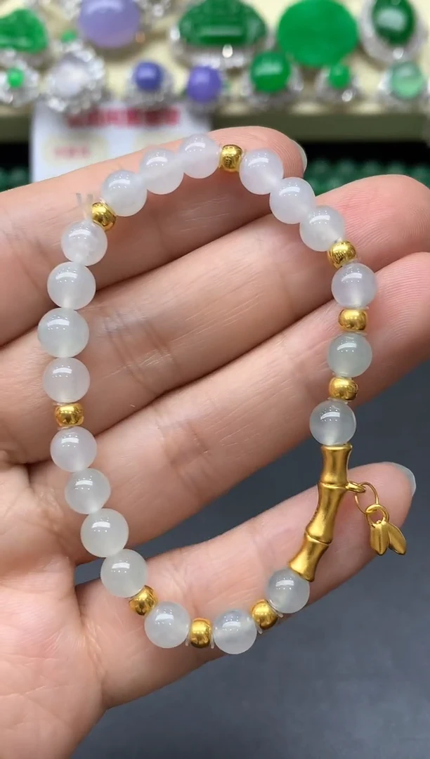 足金镶嵌手链翡翠91-中国好珍宝
